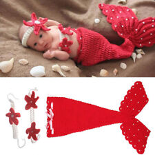 Newborn Baby Girl Kids Mermaid Princess Knit Clothing Photography Studio Props