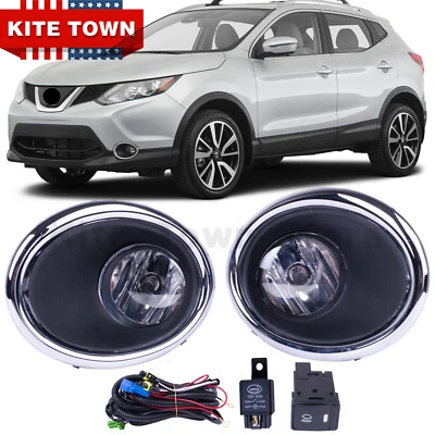 Один комплект противотуманных фар с проводкой + переключатель + крышки для Nissan Rogue Sport 17-19 - Изображение 1 из 4