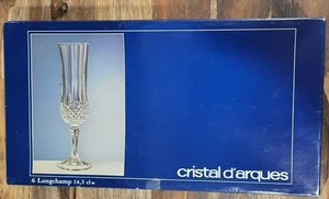 Juego de 6 flautas de champán Cristal D'Arques-Durand Longchamp nuevas en caja - Imagen 1 de 5
