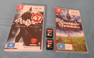 Xenoblade Chronicles + Batman Trilogy Nintendo Switch 64 x2 =$90(Can Swap Games) - image 1 of 4