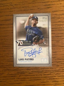 2021 Topps Series 1 Luis Patino 1 of 1 Auto RC /1 Tampa Bay Rays SD Padres - Picture 1 of 3