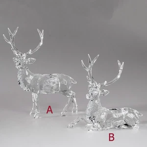 Ciervo de pie o acostado acrílico animales figura decorativa forma 678102 decoración de Navidad - Imagen 1 de 3