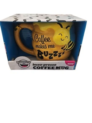 Taza de café Bee "Coffee Makes Me Buzzzzzz" Buzz-Presso Nueva en caja Foto 1 de 4