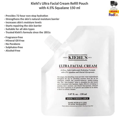 Kiehl’s Ultra Facial Cream Nachfüllbeutel mit 4,5 % Squalan – 150 ml - Bild 1 von 4