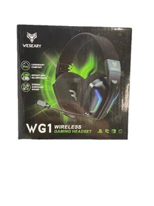 Weseary Wireless Gaming Headset WG1 Bluetooth Stereo Surround Sound BLK - Picture 1 of 6