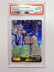 Weiss Schwarz Azur Lane Sakura Empire - Shinano SP Signed Gold Signature PSA 10 - Picture 1 of 3