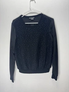 Vince Damen Mixed Media Top Strick Seide Kaschmir Top Schwarz Gr. S - Bild 1 von 14