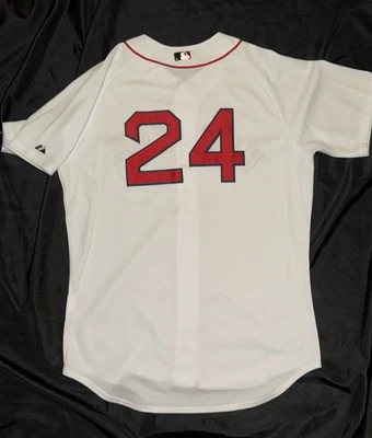 Camiseta Manny Ramírez #24 Boston Red Sox Auténtica Sobre el Campo Majestuosa 48 Y2K Foto 1 de 4