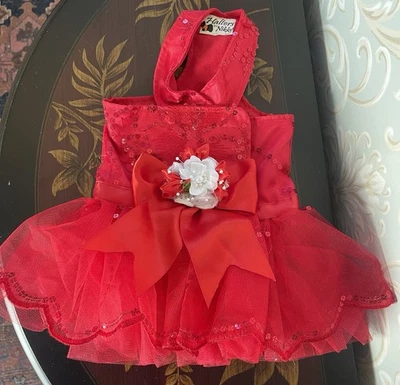 Собачья упряжь РОЖДЕСТВЕНСКОЕ ПЛАТЬЕ РУЧНОЙ РАБОТЫ от Halters от Nikky одежда для собак праздничная - Изображение 1 из 4