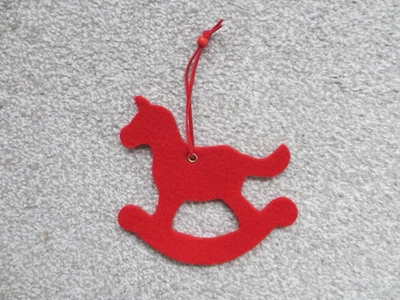 Filzanhänger  Schaukelpferd, rot ca. 12,5 cm - Bild 1 von 3