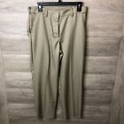 Edwards Womens Size 29 Tan Easy Fit Waistband Microfiber Flat Front Dress Pant N