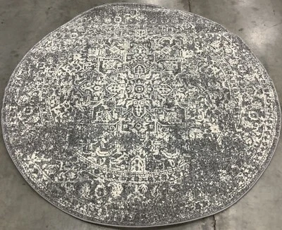 SILVER / IVORY 5'-3" x 5'-3" Flaw in Rug, Reduced Price 1172680992 EVK256S-5R - Image 1 of 4