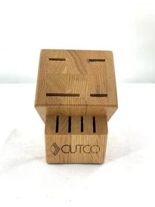 Cutco Wood Knife Block Holder 8 Slot Finished Oak Butcher Made in USA - Picture 1 of 3