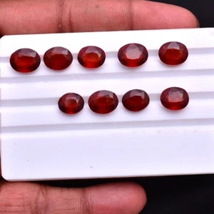 9 Pcs Natural Hessonite Garnet Top Quality 9mm-11mm Faceted Cut Loose Gemstones - Picture 1 of 4