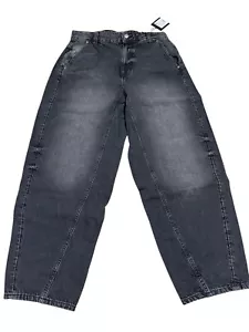 Pull & Bear Slouchy Ballon Jeans Hose Weit Oversized Verwaschen Schwarz Herren - Bild 1 von 4