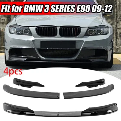 Gloss Black Front Lip Spoiler Splitter For BMW 3 series E90 E91 325i LCI 09~2012 - Image 1 of 4