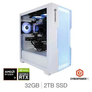CyberPower, AMD Ryzen 7, 32GB RAM, 2TB SSD , NVIDIA GeForce RTX 5080, Gaming PC - Picture 1 of 6