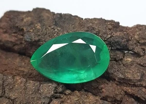 3.80 Ct Natural Emerald Zambian Rich Green untreated Pear Shape Top Emerald - Picture 1 of 7