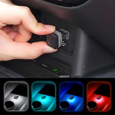 1Pc USB Mini LED Car Parts Neon Atmosphere Light Ambient Lamp Bulb Accessories - Image 1 of 4