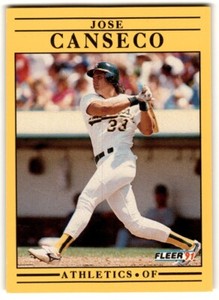 1991 Fleer Jose Canseco #5 Oakland Athletics