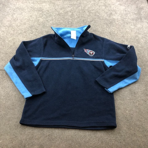 VTG Tennessee Titans Sweatshirt Men Boys Medium Fleece 1/4 Zip Embroidered Youth Cover