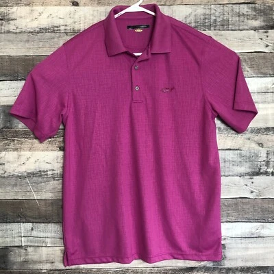 Camisa polo de golf Greg Norman para hombre rosa mediana para jugar seca informal moderna Foto 1 de 4