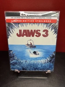 Jaws 3 Limited Edition Steelbook (4K UHD+Blu-ray+Digital+Sleeve) Factory Sealed - Picture 1 of 8