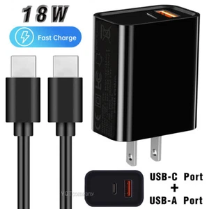 18W USB-C Super Fast Wall Charger + Cable For T-Mobile Revvlry +/Moto Z4/Z3 Play - Picture 1 of 26