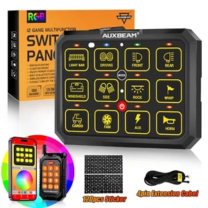 Panel de interruptor de 12 velocidades AUXBEAM RGB CIRCUITO CONTROL REMOTO + cable para Toyota Tacoma - Imagen 1 de 12
