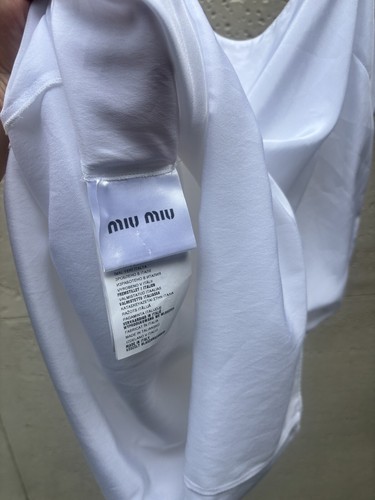 Miu Miu Dress Abito Vestito Bianco Sexy Spalline Sottili Taglia S Made In Italy