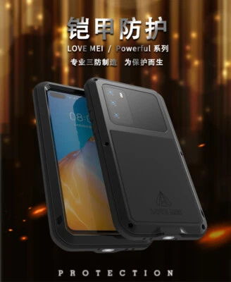 Funda protectora de metal resistente Love Mei potente a prueba de golpes para Huawei P40 Foto 1 de 4