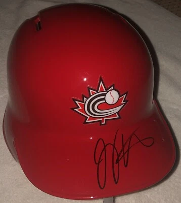 JOEY VOTTO SIGNED GAME ISSUED WBC CANADA HELMET BASEBALL AUTOGRAPH MLB HOLO REDS - Image 1 of 4