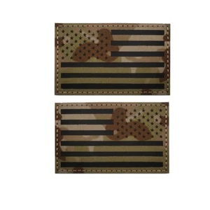 Reflect IR US AMERICAN FLAG REVERSE LEFT RIGHT SHOULDER HOOK 2 PATCHES CP FOREST - Picture 1 of 6