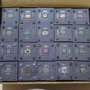 1 LB Lot 26 AMD Duron PGA CPU/Processor Ceramic/Gold-Pins Scrap Recovery Skt 462 - Picture 1 of 4