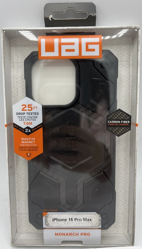 UAG Monarch Pro MagSafe Case for Apple iPhone 15 Pro Max - Carbon Fiber