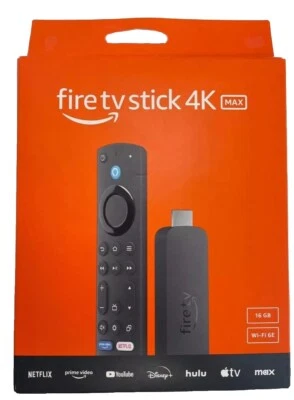Amazon Fire TV 4K Max Wi-Fi 6 Alexa Voice Remote Streaming Stick 16GB 2023 New V - Image 1 of 4