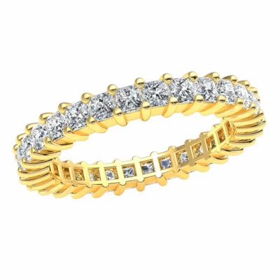 10k Gold 2.00Ct Princess Diamond Shared Prong Eternity Band Promise Ring GH SI1 - Image 1 of 4