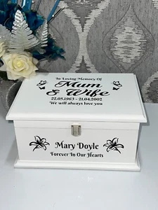 Ashes Casket with Lock Personalised Urn Memorial Memory Box Large LCL - Picture 1 of 12