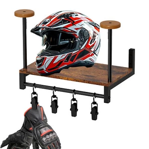 Motorcycle Helmet Holder Wall Mounted Helmet Holder Wall Mount with Helmet Rack - Picture 1 of 7