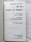 Actes et Ecrits par Philippe Pétain ed Flammarion Présentation Isorni WW1 WW2