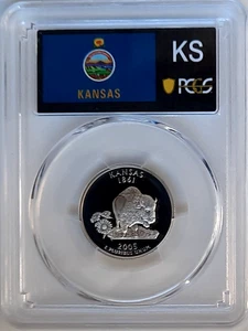 2005-S Silver Proof Kansas State Quarter-PCGS PR69 DCAM-State Flag - Picture 1 of 4