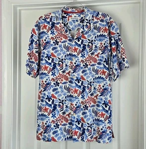 Tommy Bahama Herren Botticelli Toss Tropical Print Seide Camp Hemd Größe M Floral - Bild 1 von 8