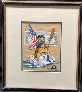 RARE Vintage Dollart Co Framed Pop Art By Signed Artist Maurer24”x24” Washington - Picture 1 of 4