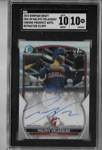 SGC 10  2023  Bowman Chrome  Refractor  Auto Ralphy Velazquez RC 21/499 - Picture 1 of 1