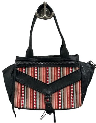 Botkier New York Handbag Black Leather Aztec Shoulder Trigger Purse Satchel - Image 1 of 4