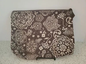 Thirty One 31 Marrón Floral Cremallera Bolsa Viaje Cosméticos Almacenamiento Bolsa 12.5x9.5 - Imagen 1 de 5
