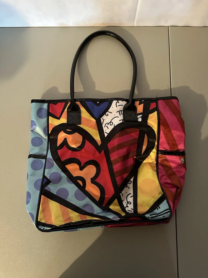 Bolso de Mano Romero Britto Un Nuevo Día Corazón Bolso de Hombro Artista Grande Cartera de Mano Foto 1 de 4