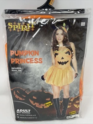 Princesa Calabaza | Espíritu Halloween | Disfraz Adulto Vestido y Sombrero Talla S/M 4-8 Foto 1 de 4