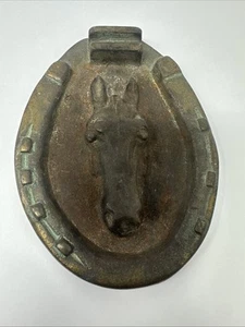 Lucky Tray Cast Metal Iron Horseshoe Ashtray Trinket Bowl Dish Vintage - Picture 1 of 5