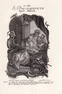 Philogonius v. Antiochia 20th December Holy Saint Image Copper Engraving 1750 - Picture 1 of 1